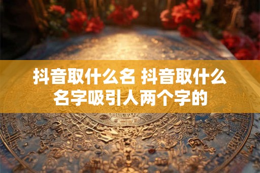 抖音取什么名 抖音取什么名字吸引人两个字的
