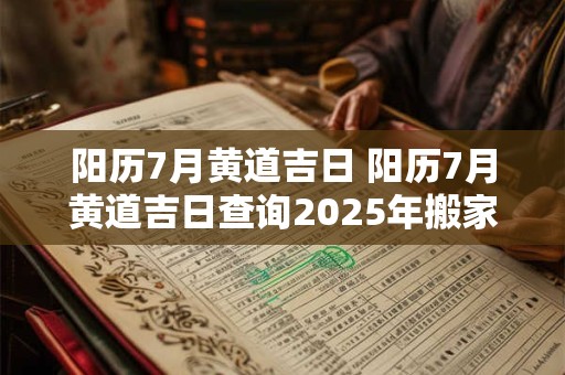 阳历7月黄道吉日 阳历7月黄道吉日查询2025年搬家