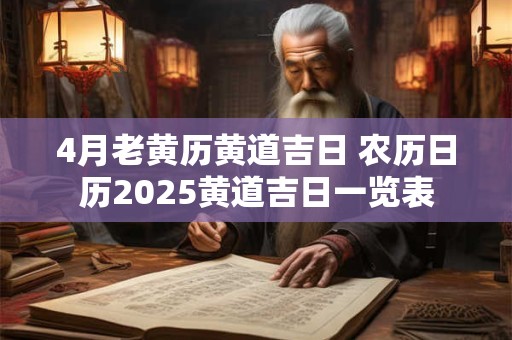 4月老黄历黄道吉日 农历日历2025黄道吉日一览表