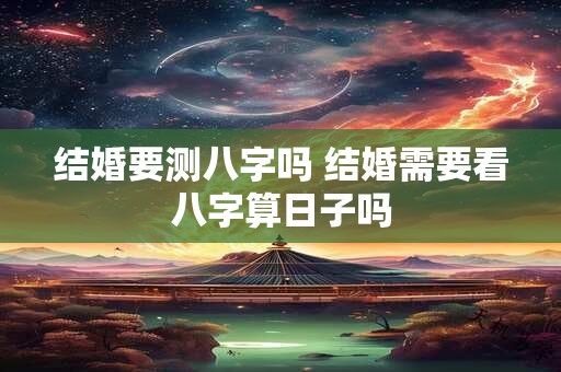 结婚要测八字吗 结婚需要看八字算日子吗