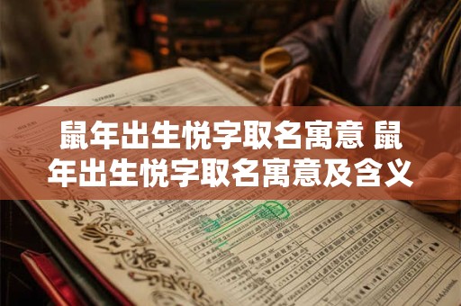 鼠年出生悦字取名寓意 鼠年出生悦字取名寓意及含义