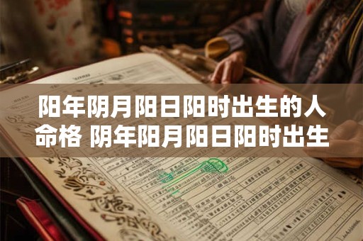 阳年阴月阳日阳时出生的人命格 阴年阳月阳日阳时出生的人好不好