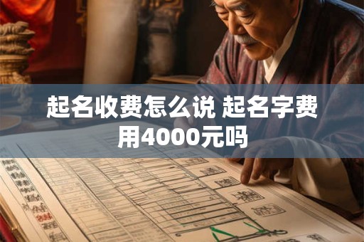 起名收费怎么说 起名字费用4000元吗