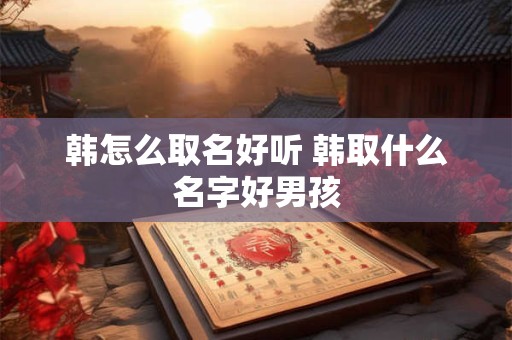 韩怎么取名好听 韩取什么名字好男孩