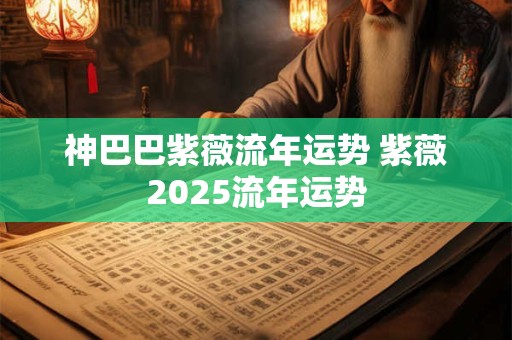 神巴巴紫薇流年运势 紫薇2025流年运势
