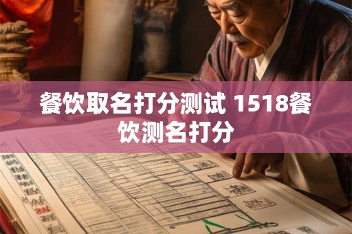 餐饮取名打分测试 1518餐饮测名打分