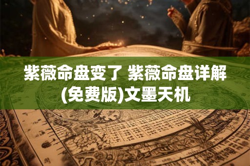 紫薇命盘变了 紫薇命盘详解(免费版)文墨天机