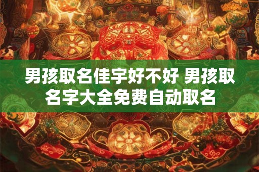 男孩取名佳宇好不好 男孩取名字大全免费自动取名
