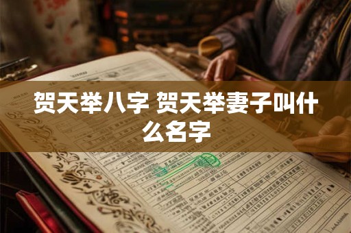 贺天举八字 贺天举妻子叫什么名字 贺天举八字 贺天举妻子叫什么名字