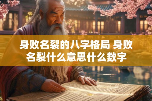 身败名裂的八字格局 身败名裂什么意思什么数字