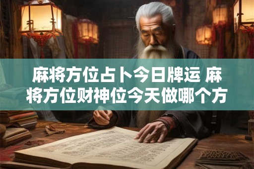 麻将方位占卜今日牌运 麻将方位财神位今天做哪个方位麻将比较好
