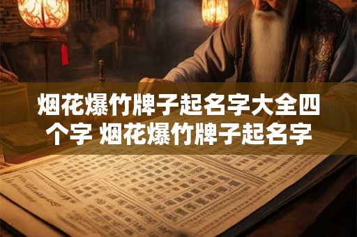 烟花爆竹牌子起名字大全四个字 烟花爆竹牌子起名字大全四个字怎么起