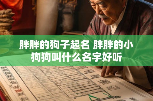 胖胖的狗子起名 胖胖的小狗狗叫什么名字好听