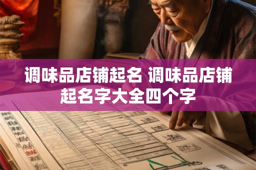 调味品店铺起名 调味品店铺起名字大全四个字