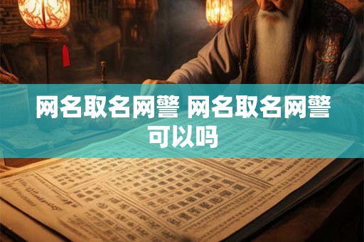 网名取名网警 网名取名网警可以吗