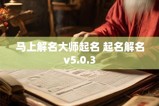 马上解名大师起名 起名解名v5.0.3