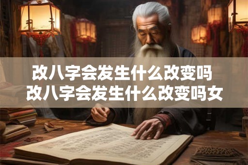 改八字会发生什么改变吗 改八字会发生什么改变吗女生
