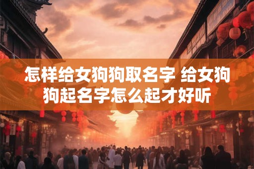 怎样给女狗狗取名字 给女狗狗起名字怎么起才好听