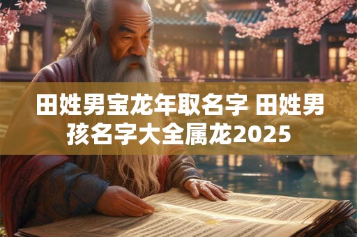 田姓男宝龙年取名字 田姓男孩名字大全属龙2025 田姓男宝龙年取名字 田姓男孩名字大全属龙2025