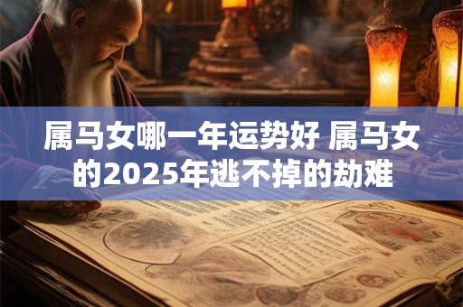 属马女哪一年运势好 属马女的2025年逃不掉的劫难
