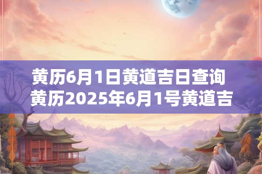 黄历6月1日黄道吉日查询 黄历2025年6月1号黄道吉日查询