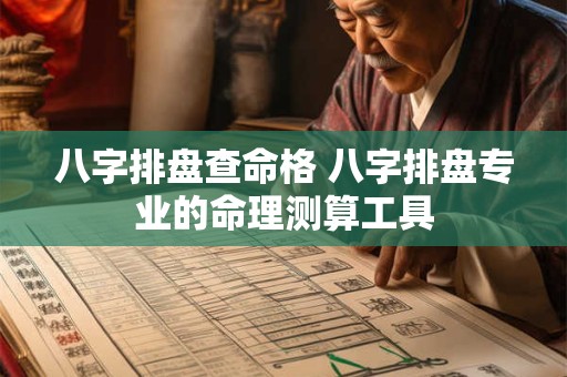 八字排盘查命格 八字排盘专业的命理测算工具