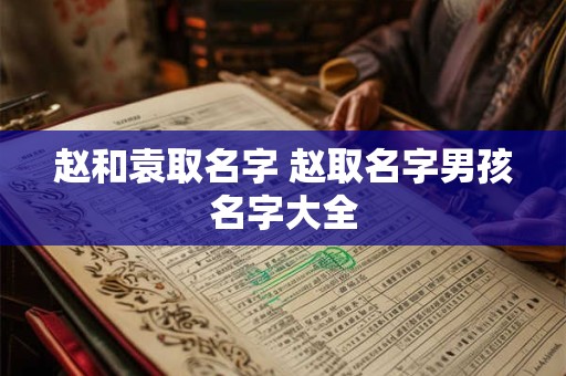 赵和袁取名字 赵取名字男孩名字大全