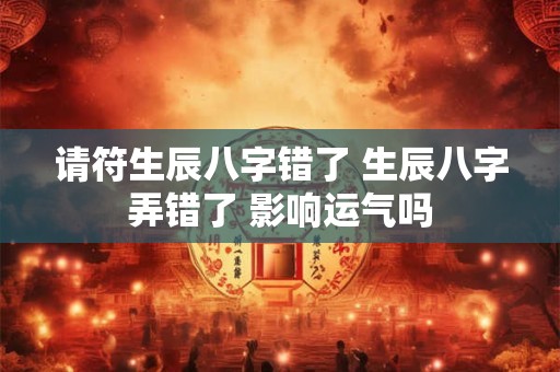 请符生辰八字错了 生辰八字弄错了 影响运气吗
