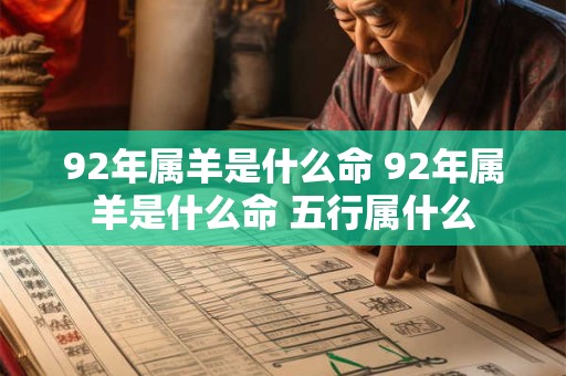 92年属羊是什么命 92年属羊是什么命 五行属什么