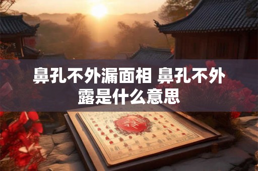 鼻孔不外漏面相 鼻孔不外露是什么意思