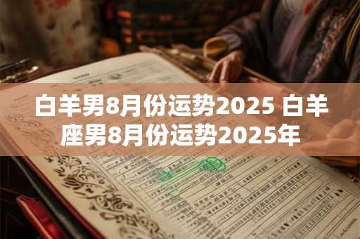 白羊男8月份运势2025 白羊座男8月份运势2025年