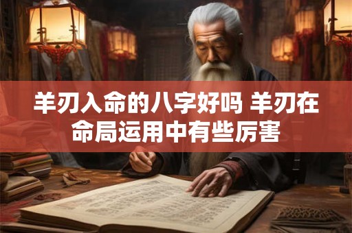 羊刃入命的八字好吗 羊刃在命局运用中有些厉害