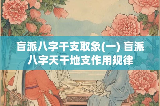 盲派八字干支取象(一) 盲派八字天干地支作用规律