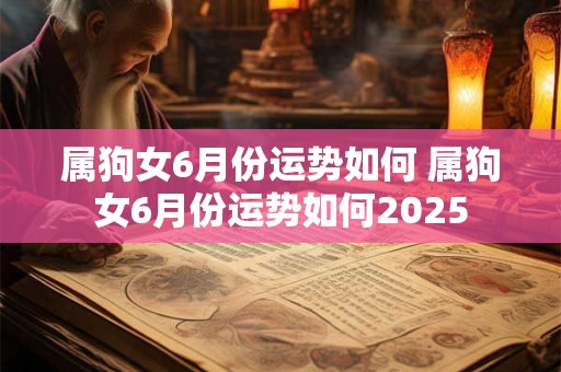 属狗女6月份运势如何 属狗女6月份运势如何2025
