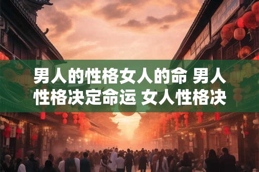 男人的性格女人的命 男人性格决定命运 女人性格决定婚姻