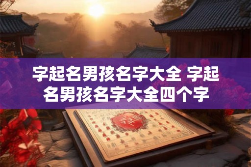 字起名男孩名字大全 字起名男孩名字大全四个字