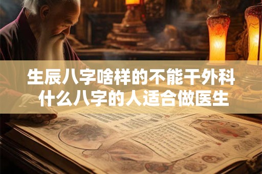 生辰八字啥样的不能干外科 什么八字的人适合做医生