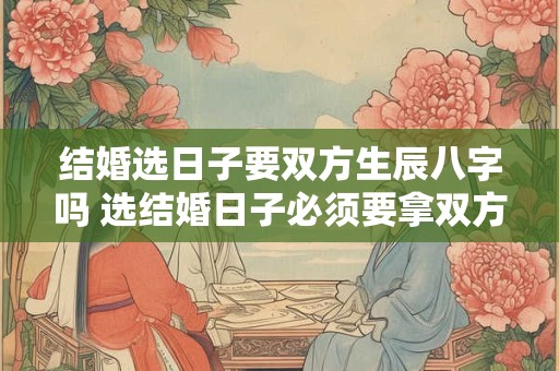 结婚选日子要双方生辰八字吗 选结婚日子必须要拿双方八字去看吗