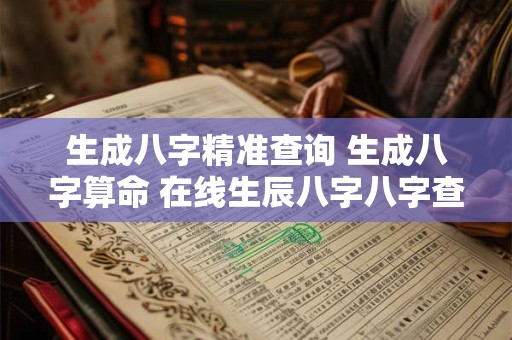 生成八字精准查询 生成八字算命 在线生辰八字八字查询 四柱八字