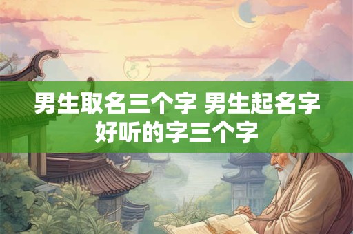 男生取名三个字 男生起名字好听的字三个字