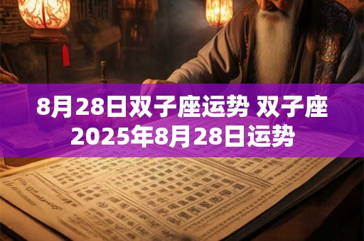 8月28日双子座运势 双子座2025年8月28日运势
