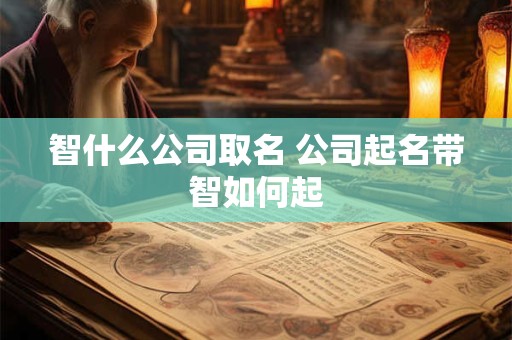智什么公司取名 公司起名带智如何起
