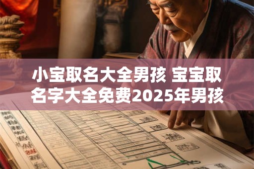 小宝取名大全男孩 宝宝取名字大全免费2025年男孩小名