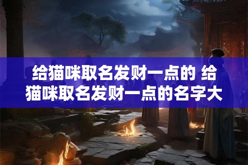 给猫咪取名发财一点的 给猫咪取名发财一点的名字大全