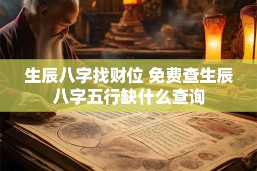 生辰八字找财位 免费查生辰八字五行缺什么查询