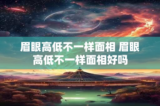眉眼高低不一样面相 眉眼高低不一样面相好吗