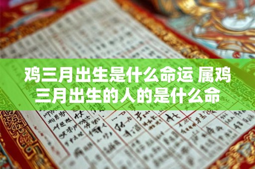 鸡三月出生是什么命运 属鸡三月出生的人的是什么命