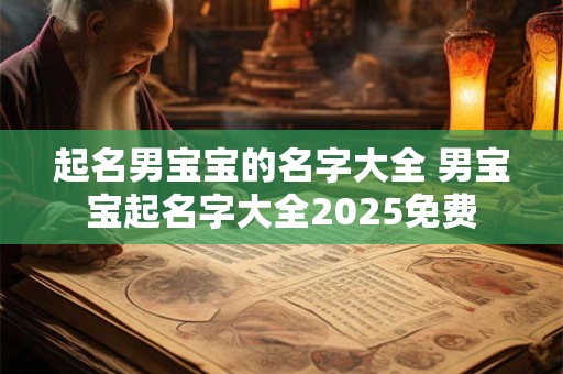 起名男宝宝的名字大全 男宝宝起名字大全2025免费