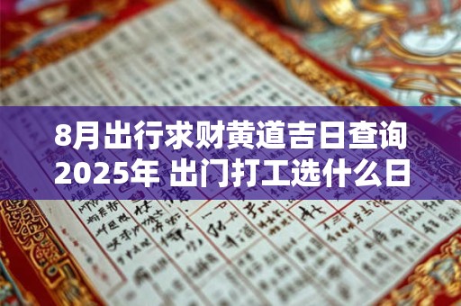 8月出行求财黄道吉日查询2025年 出门打工选什么日子好才能挣钱
