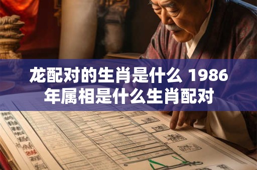 龙配对的生肖是什么 1986年属相是什么生肖配对